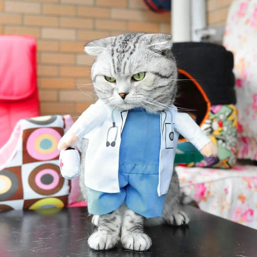 Fantasia de Médico Para Cães e Gatos