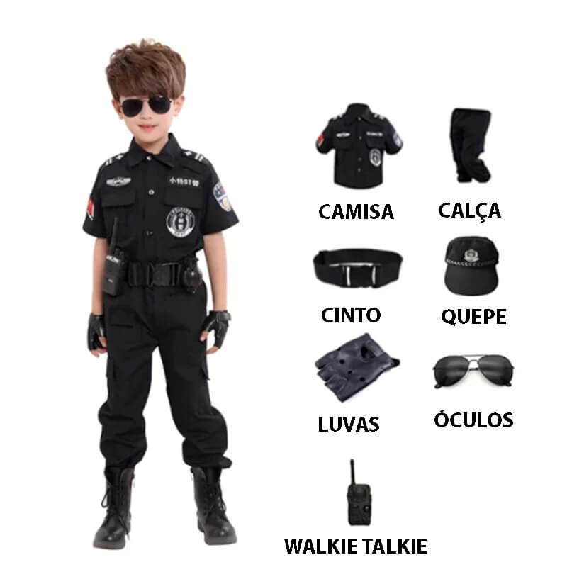 Fantasia Infantil de Policial - 5-12 Anos