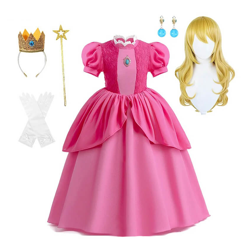 Fantasia Infantil de Princesa Peach de Super Mario Bros - 2-10 Anos