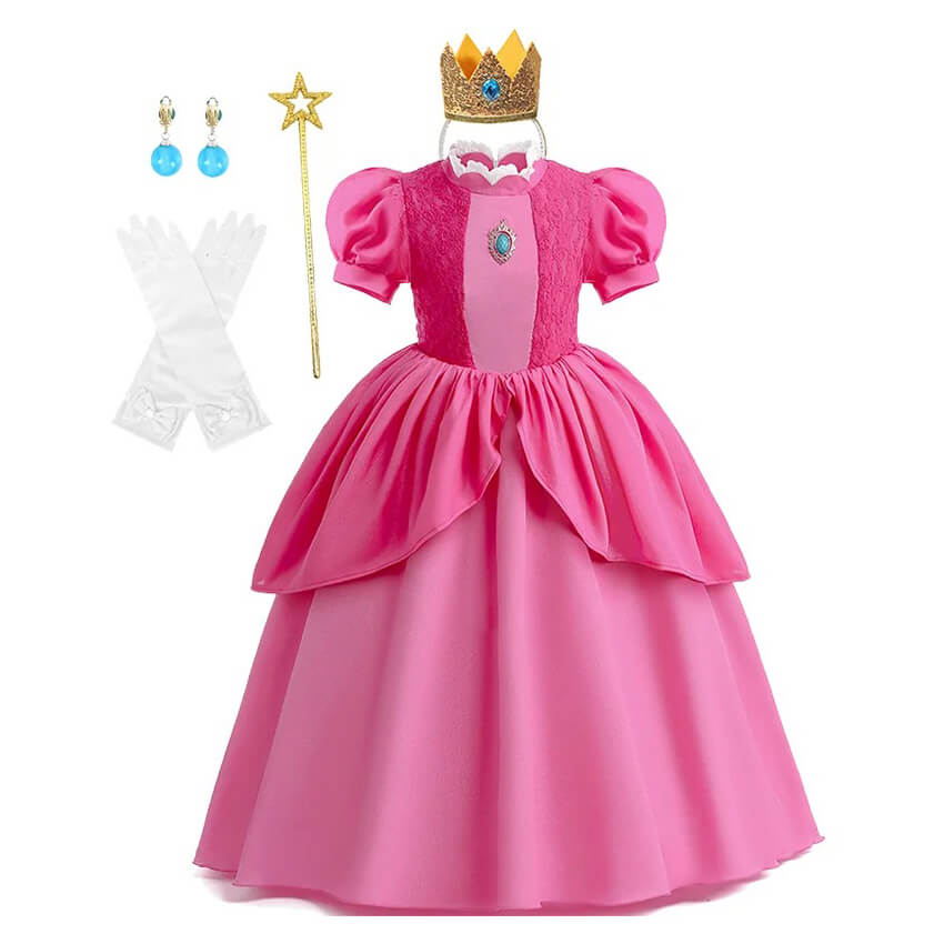 Fantasia Infantil de Princesa Peach de Super Mario Bros - 2-10 Anos