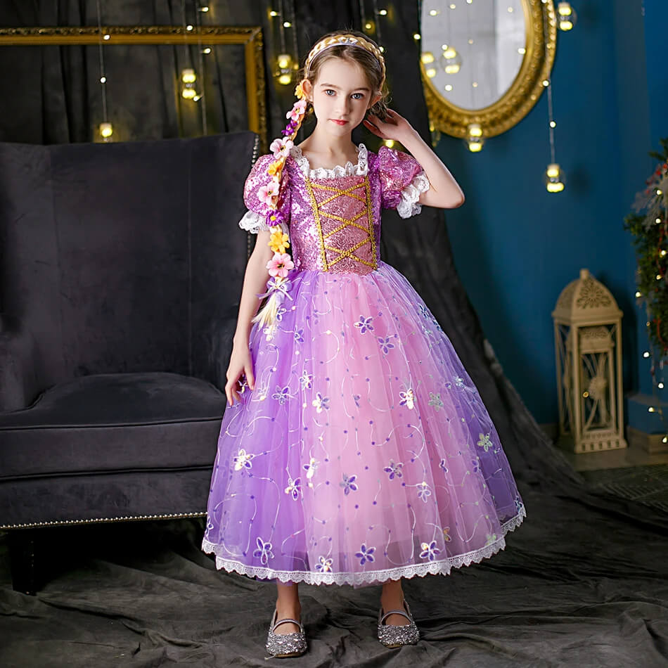 Fantasia Infantil de Rapunzel - 2-10 Anos