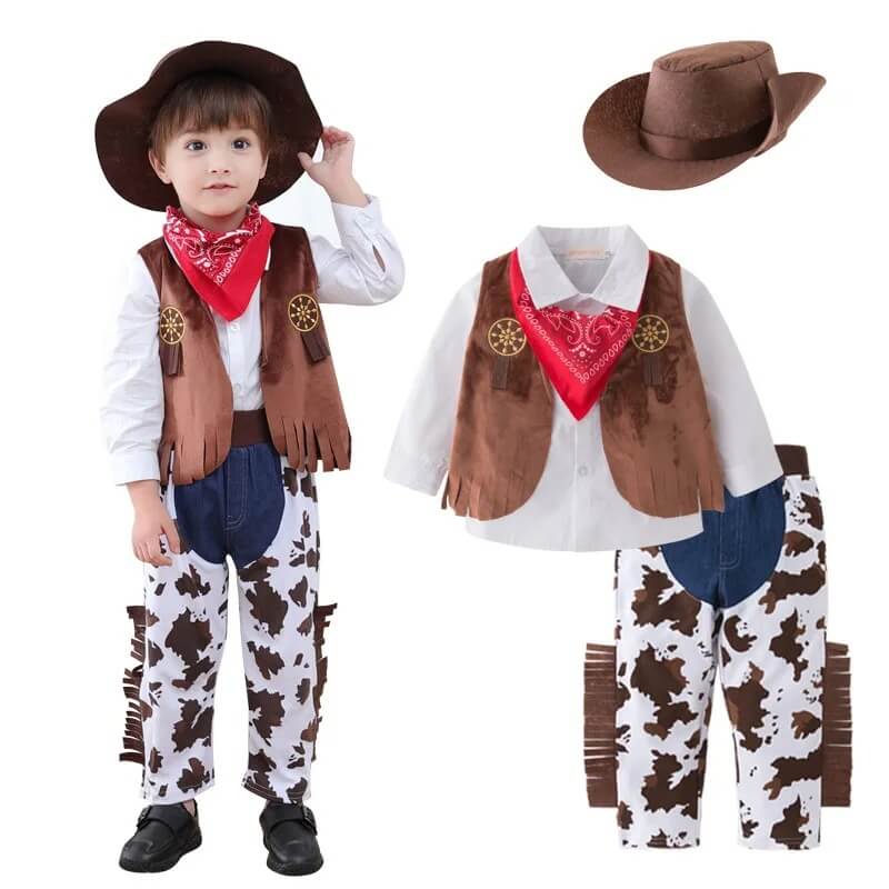 Fantasia Infantil de Cowboy Vaqueiro - 6 Meses a 6 Anos