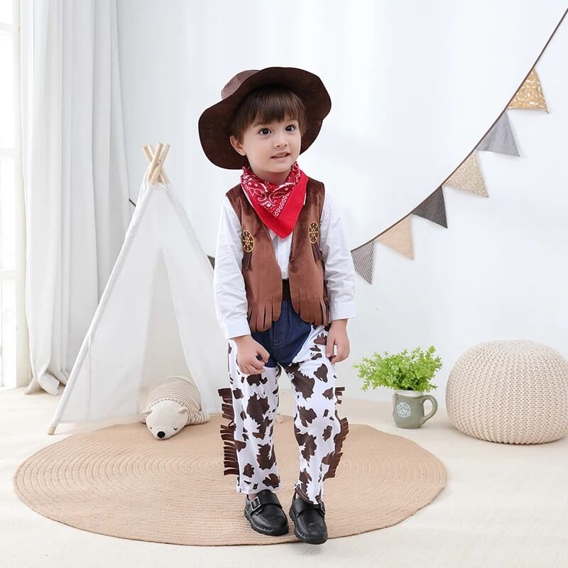 Fantasia Infantil de Cowboy Vaqueiro - 6 Meses a 6 Anos