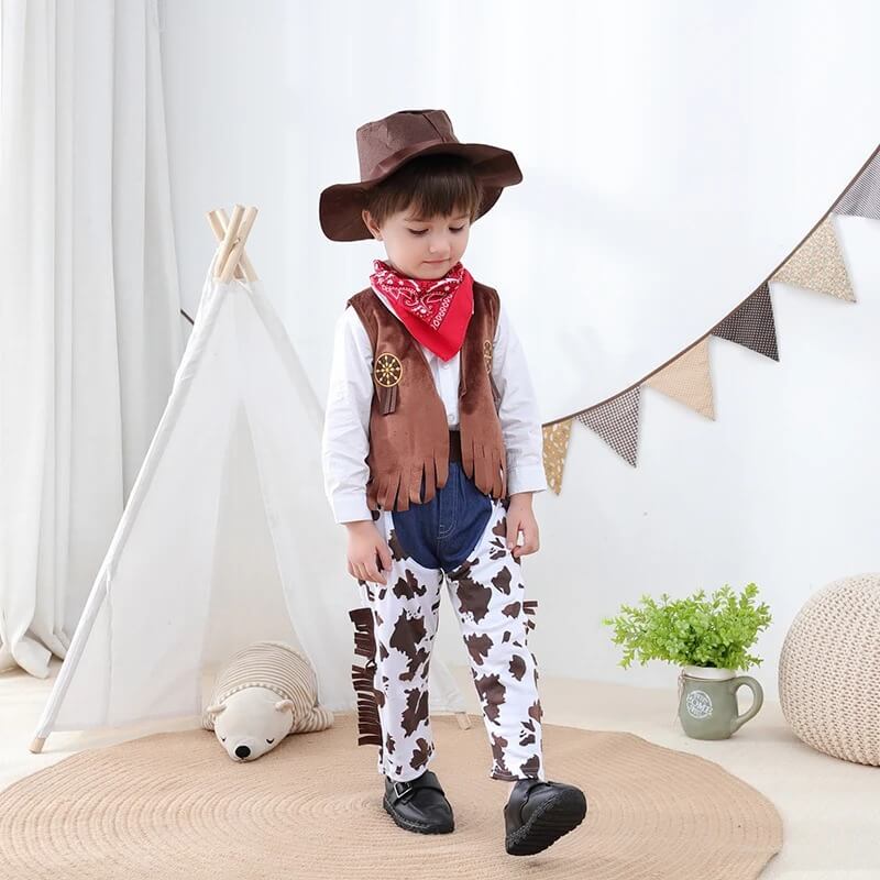 Fantasia Infantil de Cowboy Vaqueiro - 6 Meses a 6 Anos