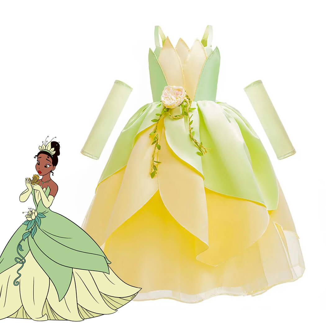 Fantasia Infantil de Princesa Tiana - 2-10 Anos