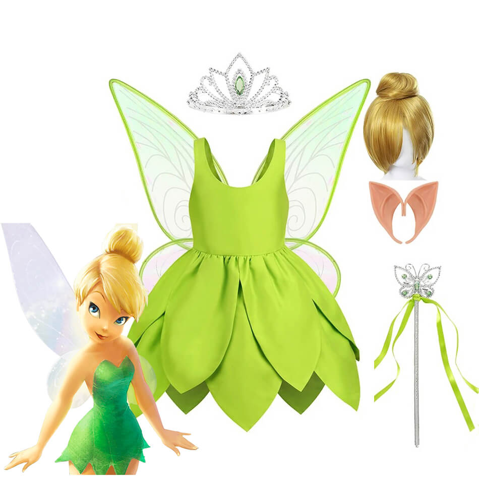 Fantasia Infantil de Sininho Tinker Bell - 1-10 Anos