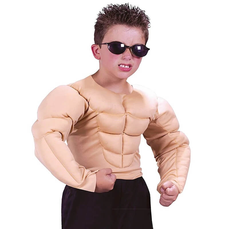 Fantasia Infantil de Halterofilista Musculoso - 4-11 Anos