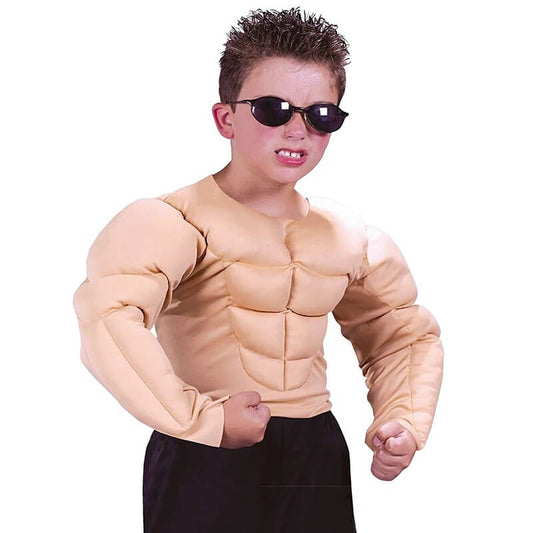 Fantasia Infantil de Halterofilista Musculoso - 4-11 Anos