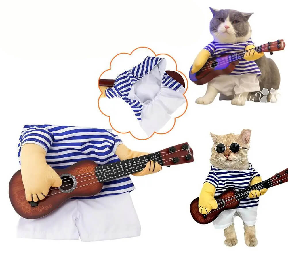 Fantasia Tocando Violão Para Cães e Gatos